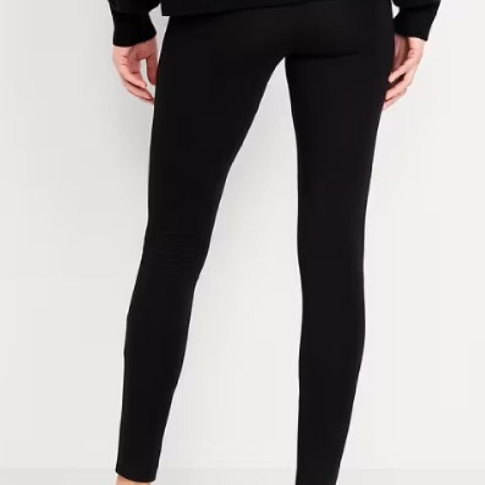High-Waisted Faux Leather Front-Panel Leggings NWT - Picture 2 of 3
